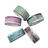 XIAOYU Washi Tape Set Decorative Diy Adhesive Paper Masking Tapes Writable Sticky 0.6 x 275 inch 5pack