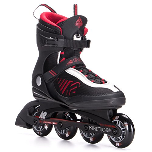 K2 Skate Men's Kinetic 80 Inline Skates, Black, 12
