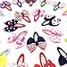Elesa Miracle Baby Girl Hair Clips Toddlers Infants Kids Hair Grosgrain Ribbon Bow Snap Clips Barrettes (Different Color Clips 24pcs)