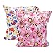 Baby Wet Bag Dry Bag Splice Cloth Diaper Wet Bags Waterproof Small Size with Zipper Snap Handle Pack of 2 (Monkey and Red Owls)