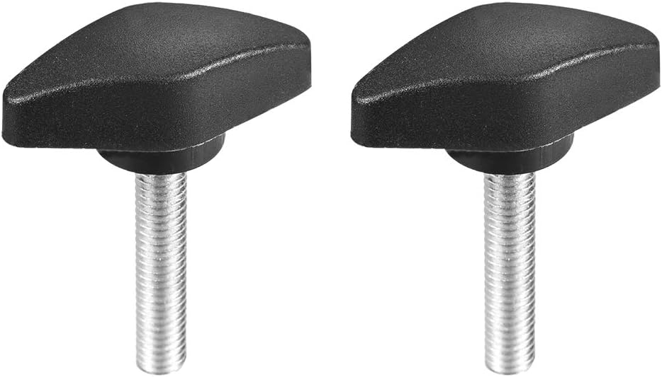 uxcell Clamping Handle Screw Knobs Handle M6 x 30mm Threaded T-Shape 2pcs, Black,silver, M6x30mm , 2pcs