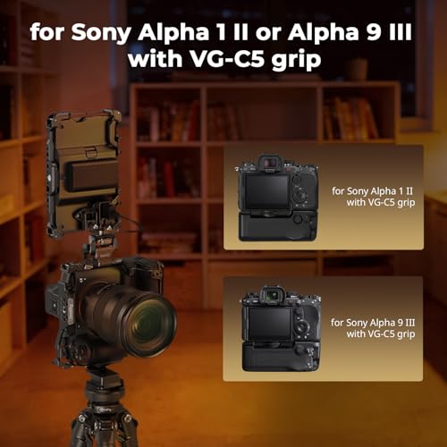 SMALLRIG Sony Alpha 1 II/9 III Cage with Vertical Grip VG-C5, Three-Point Lock, with Integrated Ark Plate and Versatile Mounting Options - 5908
