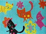 Jelly Bean Area Rug - Funny Felines Rug - Machine washable indoor/outdoor area rug