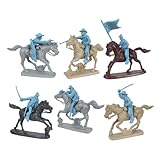 Civil War Charging Cavalry Plastic Army Men: LIGHT BLUE Set of 6 54mm Figures and 6 Horses - 1:32 scale