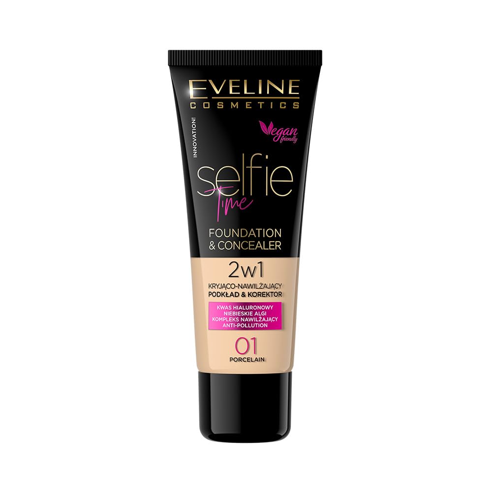 Eveline Cosmetics Selfie Time Covering and Moisturising Foundation and Concealer 2-in-1 30ml No. 03 Vanilla