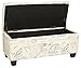 Cortesi Home Fitzgerald Script Fabric Storage Ottoman Long Bench