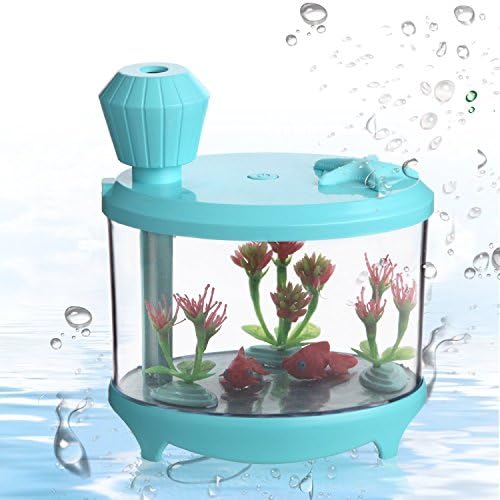 460ml Ultrasonic Cool Mist Humidifier Whisper-Quiet Personal USB Humidifier with 7 Cloor LED Lights and Timer for Home Kids Bedroom Babyroom Office Desk (sky blue)