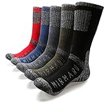 MIRMARU Men’s 5 Pairs Multi Performance Outdoor Sports Hiking Trekking Crew Socks
