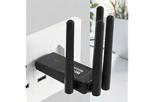 USB WiFi Extender (300Mbps),Portable Network Range Booster,USB WiFi Wireless Adapter for Desktop & PC - 4 High-Gain Antennas