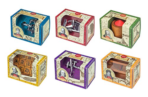 Great Minds Mini's 3-D Puzzle Set: Da Vinci's Ball Bearings/Newton's Gravity/Shakespeare's Word Puzzle/Galileo's Star/Franklin's Keys/William The Conqueror's Antlers