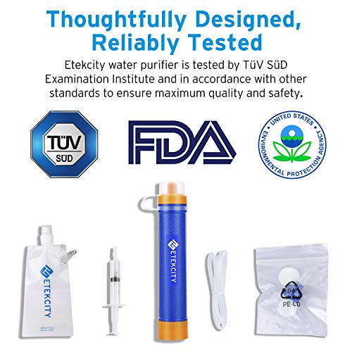 Etekcity Water Filter Straw Camping Water Purification Portable Water