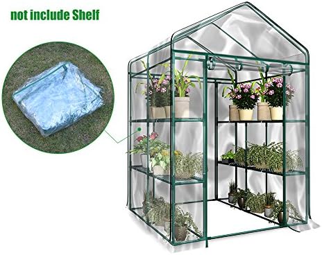 PVC Garden Flowerpot Cover , Plants Warmhouse Garden Tier Greenhouse Cover Indoor Outdoor Protect Plant Cover 56.30 x 28.74 x 76.77in (without Iron Stand)