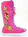 Hearts Butterflies Tattoo Girls Knee High Sneaker Boots Pink or Black