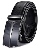 Xhtang Men's Ratchet Belt Automatic Buckle Genuine Leather belt 35mm Wide S
