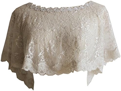 WDING Evening Cape for Women Bridal Wedding Lace Wraps Jackets Cloak