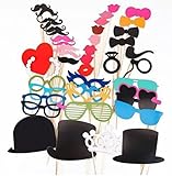 44PCS Colorful Props On A Stick Mustache Photo Booth Party Fun Wedding Christmas Birthday Favor