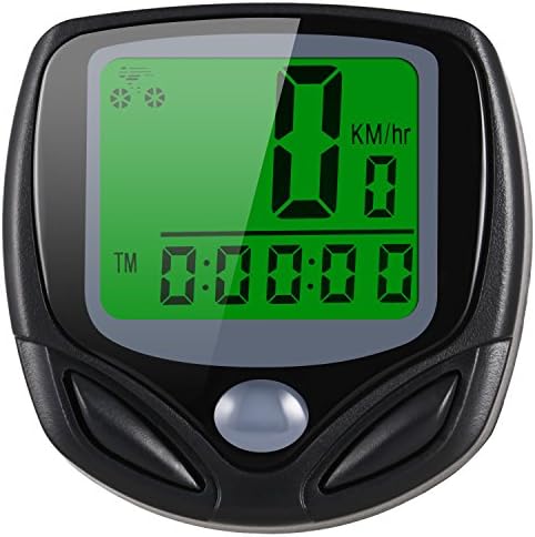 Grows Bicycle Speedometer, Cycle Odometer Wireless Waterproof Bike Computer with Backlight Digital LCD Display &amp; Speed Tracking, Distance Recording for Cycling Multi-Function (Black-a)