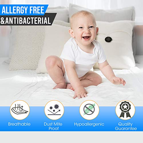 Guardmax Waterproof Mattress Protector - Hypoallergenic Fitted Cover, Noiseless and Breathable - Queen Size (60x80) - Skirt Stretches to 18! - Thumbnail 5
