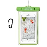 WAPAG Waterproof Bag Pouch Fluorescence Case for iPhone 7 6 Plus 6S 5SE Samsung Galaxy s7 Edge HTC 10 LG G5 Huawei P9 Water Snow Dirtproof for Surfing Diving Skiing Kayaking Snowboard IPX8 (Green)