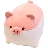 Levenkeness Soft Fat Pig Plush Hugging Pillow,Cute Piggy Stuffed Animal Doll Toy Gifts for Bedding, Kids Birthday, Valentine, Christmas (Pink, 15.7")