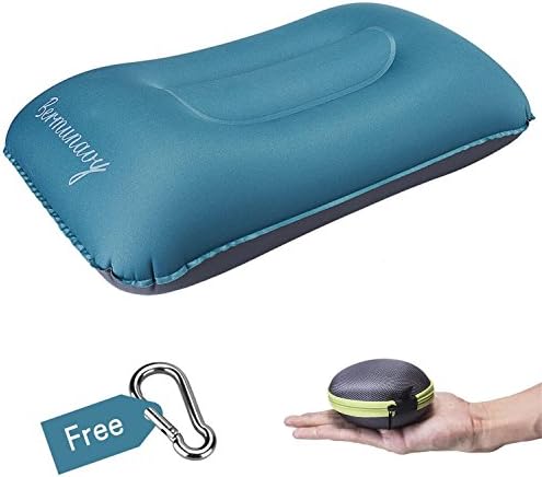 Bermunavy Camping Pillow, Inflatable Pillow Travel Pillow - Air Pillow Waterproof Lightweight Comfortable Neck & Lumbar Support - Ideal Travel Backpacking Hiking Camping Fishing Beach