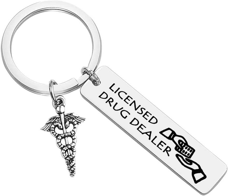 Baipilu Appreciation Gift Keyring Funny Pharmacist Gifts Keyring Keychain Thank You Gift for Pharmacists Christmas Birthday Graduation Retirement Gifts for Pharmacist