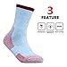 YUEDGE 5 Pack Women's Moisture Wicking Performance Padded Cotton Cushioned Crew Socks Sports Outdoor Athletic Walking Hiking Socks(Large)