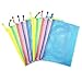 Case Star ?10 pcs (2 White, 2 Blue, 2 Green, 2 Yellow, 2 Pink) Plastic Document Bag Case + Case Star Cellphone Bag by Case Star