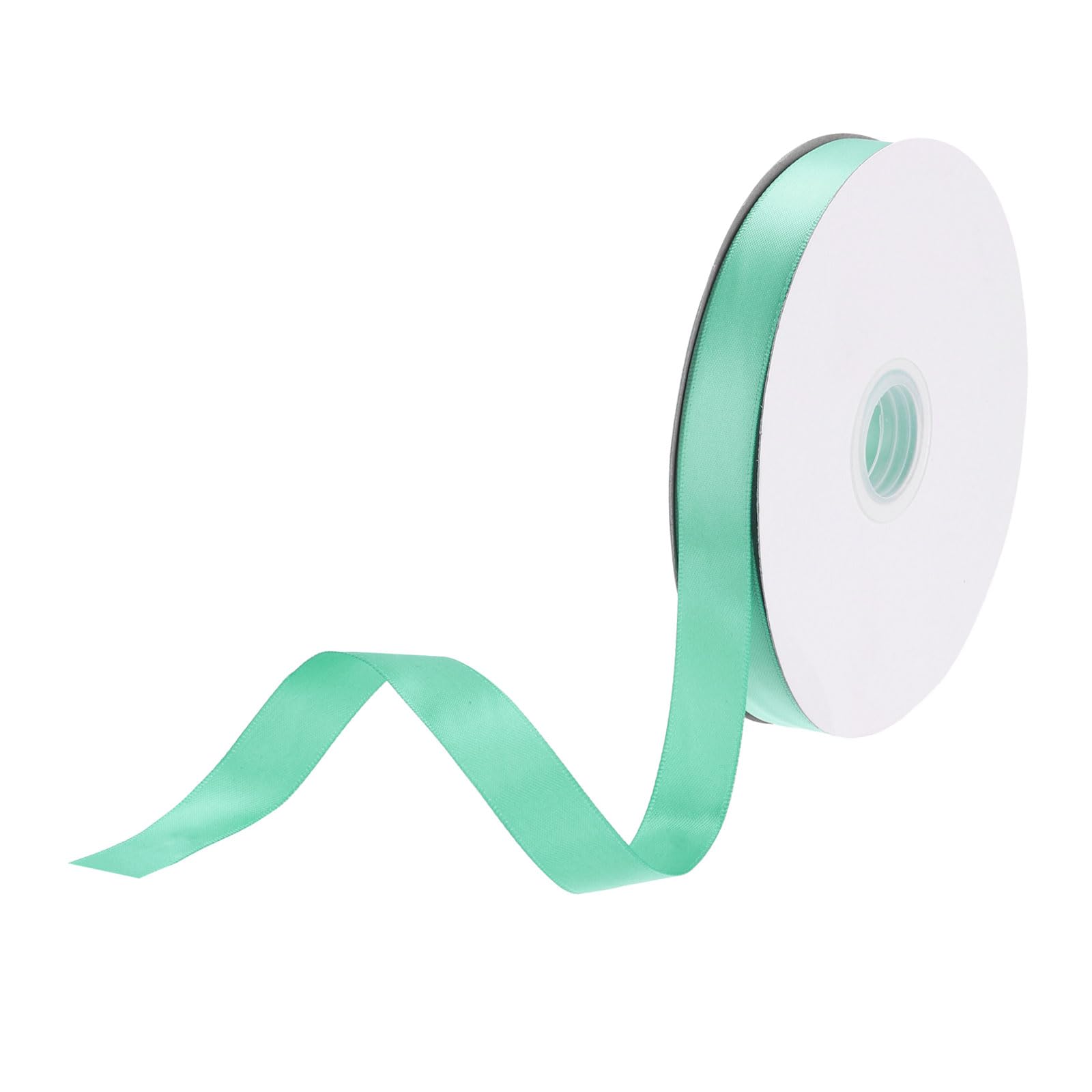 DMiotech 15mm Satin Ribbon 46m/150ft Thin Double Face Fabric Grosgrain Ribbon for Gift Wrapping Floral Hair Flower Bouquet, Turquoise Green