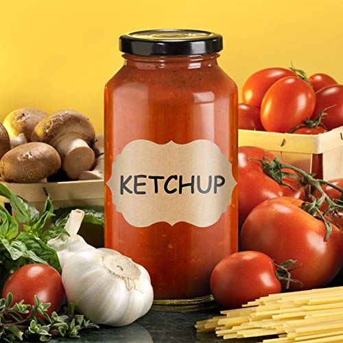 SallyFashion 200 PCS Kraft Paper Gift Tags Blank Label Stickers for Holiday Glass Bottle Present Supplies 3 * 2inch