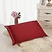 Standard Silk Pillowcase and Random Color Scrunchie Gift Set ALASKA BEAR Pillow Cases for Acne, Eyelashes & Extensions (1 Pack, Red Burgundy), Standard 20