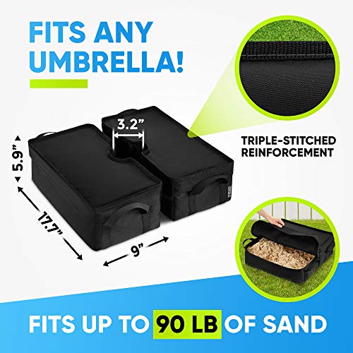 Rhino Detachable Umbrella Base Weight, 18" ~ Fits Any Offset, Cantilever & Any Outdoor Patio Umbrella Stand ~ Easy Set up (Black)