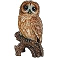 Hi-Line Gift Ltd Tawny Owl on Stump, 6.75", Brown