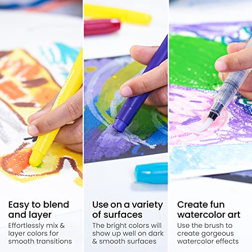 ARTEZA Kids Gel Crayons, 16 Count, Twistable and Washable Jumbo Crayons