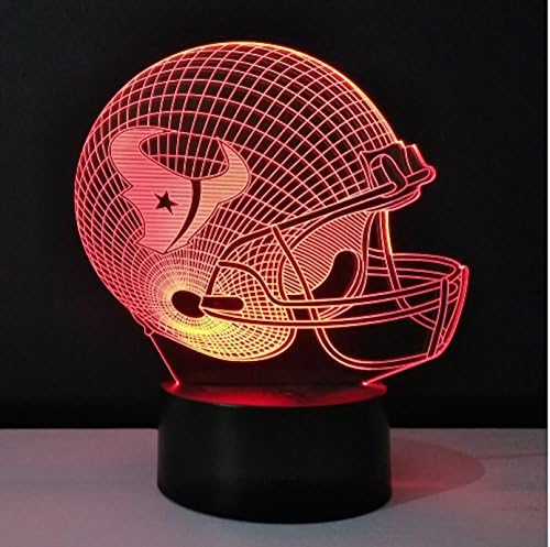 Football Helmet Lamp - Touch Control Football Helmet Lamp- Color Changing 3D Lamp - Night Lamp for Boys and Men - Perfect Gift for NFL Sports Lovers (Houston Texans)