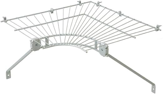 Amazon Com Closetmaid Ventilated Wire Corner Shelf For 16 In Shelf And Rod Shelving Home Kitchen