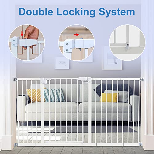 Kinfant Extra Wide Baby Gate 58 Inch White Doorway Stair Gate Tall kinfant-extra-wide-baby-gate-58-inch-white-doorway-stair-gate-tall