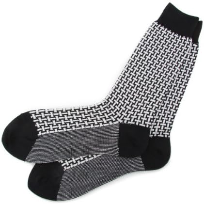 Amazon タケオキクチ Takeo Kikuchi 靴下 ドレス幾何学柄ソックス 419ブラック ビジネスソックス 通販