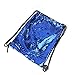 Tinksky Portable Sequin Drawstring Bag Backpack for Sports Outdoor Travel Pack (Blue)