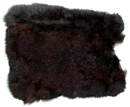 Ensuite Kaninchenfelle schwarz naturfarben, ca. 30x30 cm, Felle vom Kaninchen mit seidigem Haar