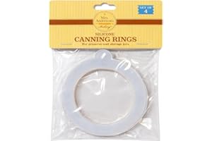 HIC Kitchen Replacement Gasket Seals, European-Grade Silicone, Fits Regular Mouth Canning Jars, Set of 4