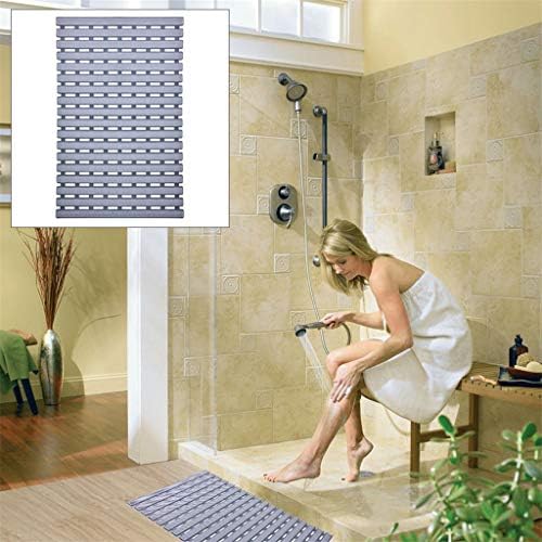 KIM88 Bathroom Bath Non-Slip Mat Floor Rug Shower Carpet Doormats With Drain Hole by Ifrmmy-Anti-slip and Mold Resistant (Gray)
