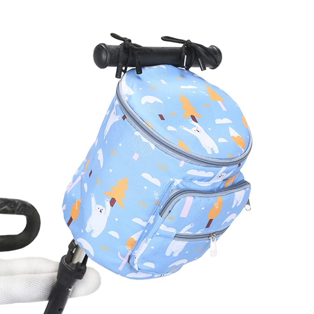 DZOZO Baby Stroller Storage Bag Pushchair Diaper Bag Buggy Organiser Stroller Hanging Bag Portable Mummy Package Bag Waterproof Pram Cylinder Storage Basket Multifunctional Stroller Accessories Bag — image 1