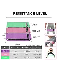 Resistance Hip Bands,Acokki Booty Bands Non-Slip Circle Fabric Strength Bands for Legs and Butt Workout Program 3 Pack Set