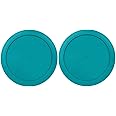 rivel Klareware 4 Cup Turquoise Round Plastic Food Storage Replacement Lids Covers for Klareware Anchor Hocking and Pyrex Glass Bowls (Container not Included) (2 Pack)