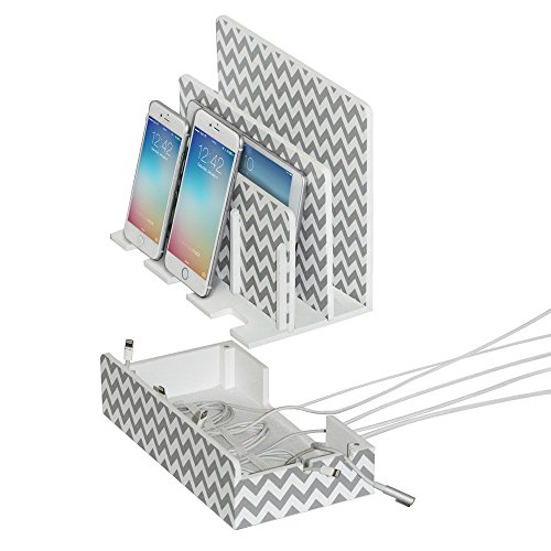 G.U.S. Multi-Device Charging Station Dock & Organizer - Multiple Finishes Available. for Laptops, Tablets, and Phones - Strong Build, Chevron Stripe