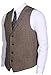 Ruth&Boaz 2Pockets 4Buttons Wool Herringbone/Tweed Tailored Collar Suit Vest (XL, Tweed brown)