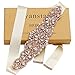 yanstar Ivory Sash Crystal Applique Wedding Bridal Belts In Rose Gold With Pearls Beaded On Wedding Prom Dress-7.7In*2In