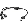 OPSFALCON ARGB Splitter Cable, 5V 3 Pin Addressable RGB Splitter Cable with SM 3 Pin Male Connector for Computer Chassis, 1 to 3 ARGB Cable, 11.8 Inches (1 to 3 ARGB Spliter Cable (Male))