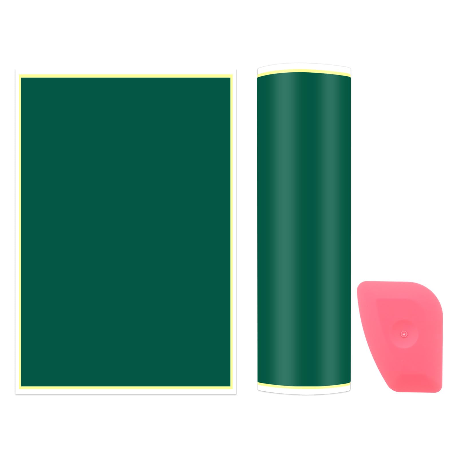 PATIKIL 15.3x10.4 Inch Laser Engraving Paper, 2 Pcs Laser Engraving Marking Color Paper with Scraper for Fiber Laser Marking and Engraving on Metal Ceramics Glass, Army Green